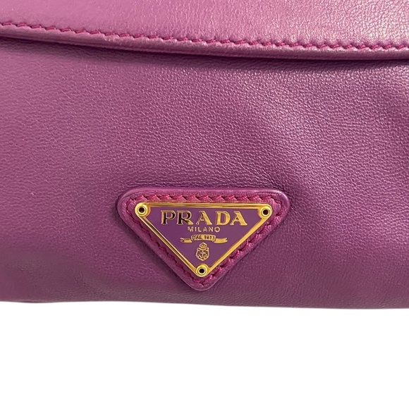 Authentic Prada Purple & Pink Leather Crossbody Shoulder Bag Gold Hardware - COA - Picture 7 of 16